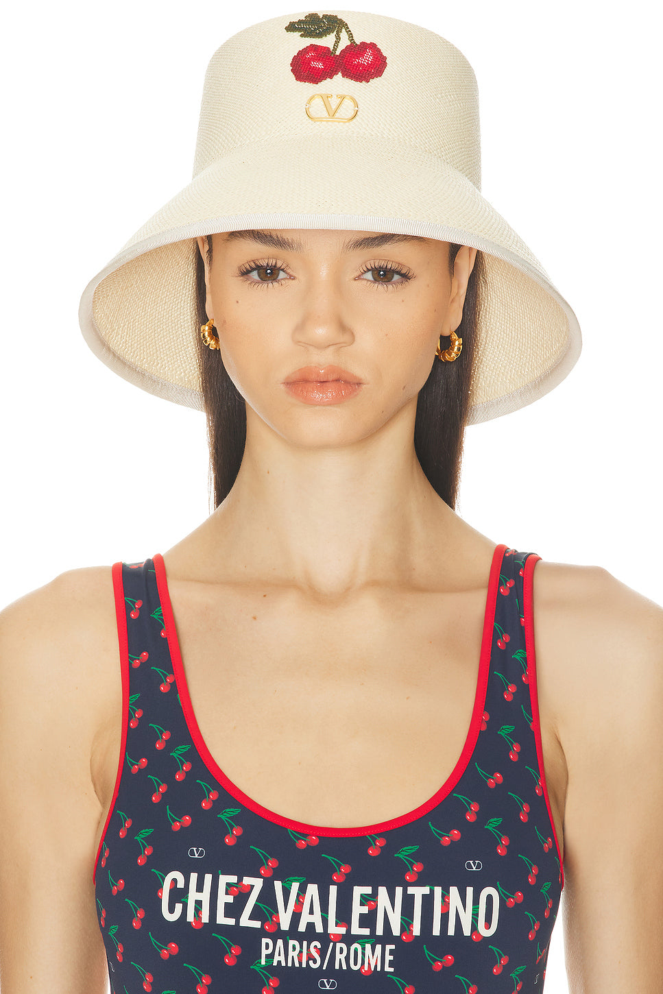 V Logo Signature Bucket Hat