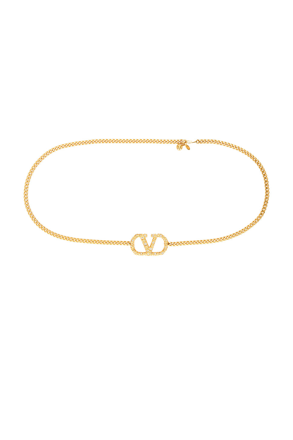 V Logo Signature Chain Belt