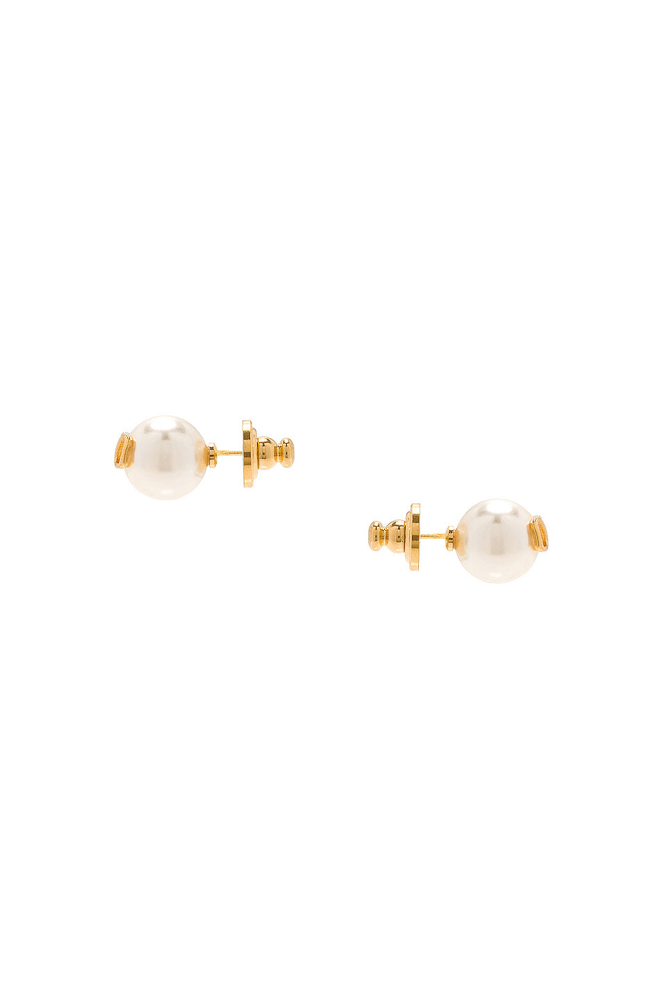 V Logo Pearl Stud Earrings