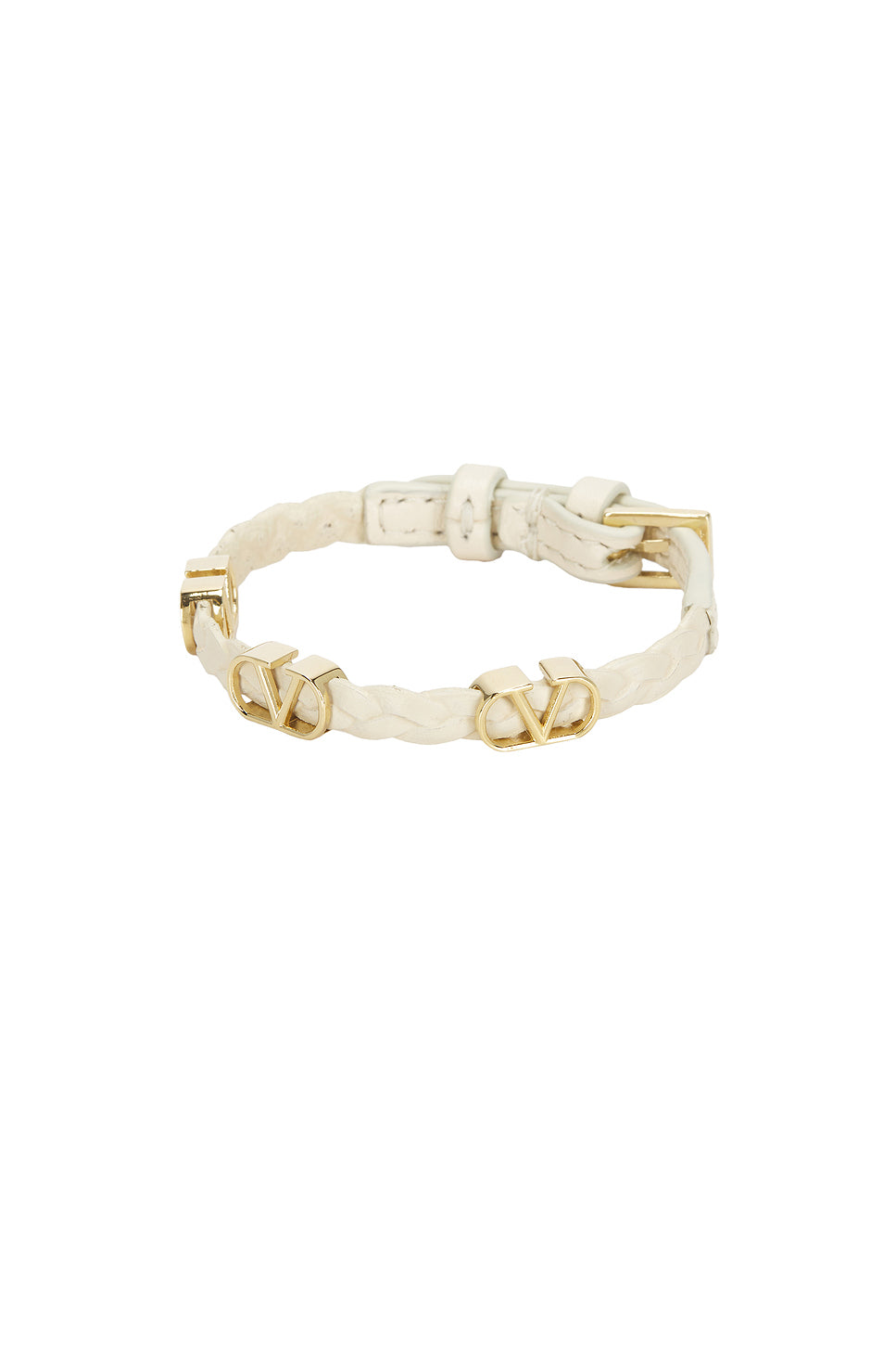 V Logo Signature Leather Bracelet