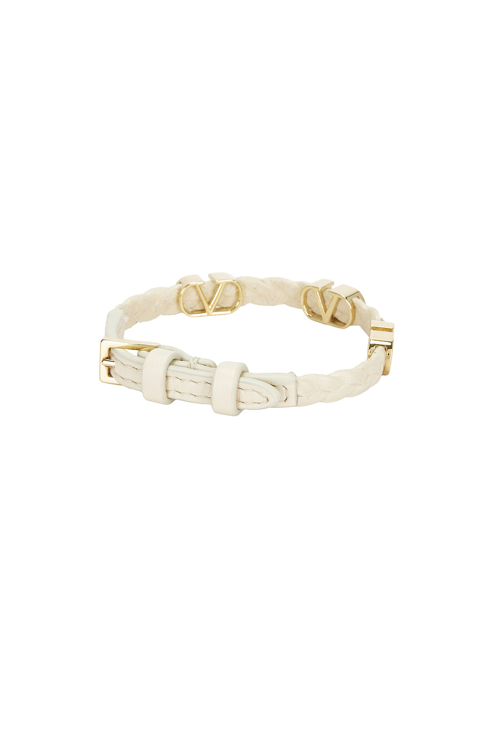 V Logo Signature Leather Bracelet