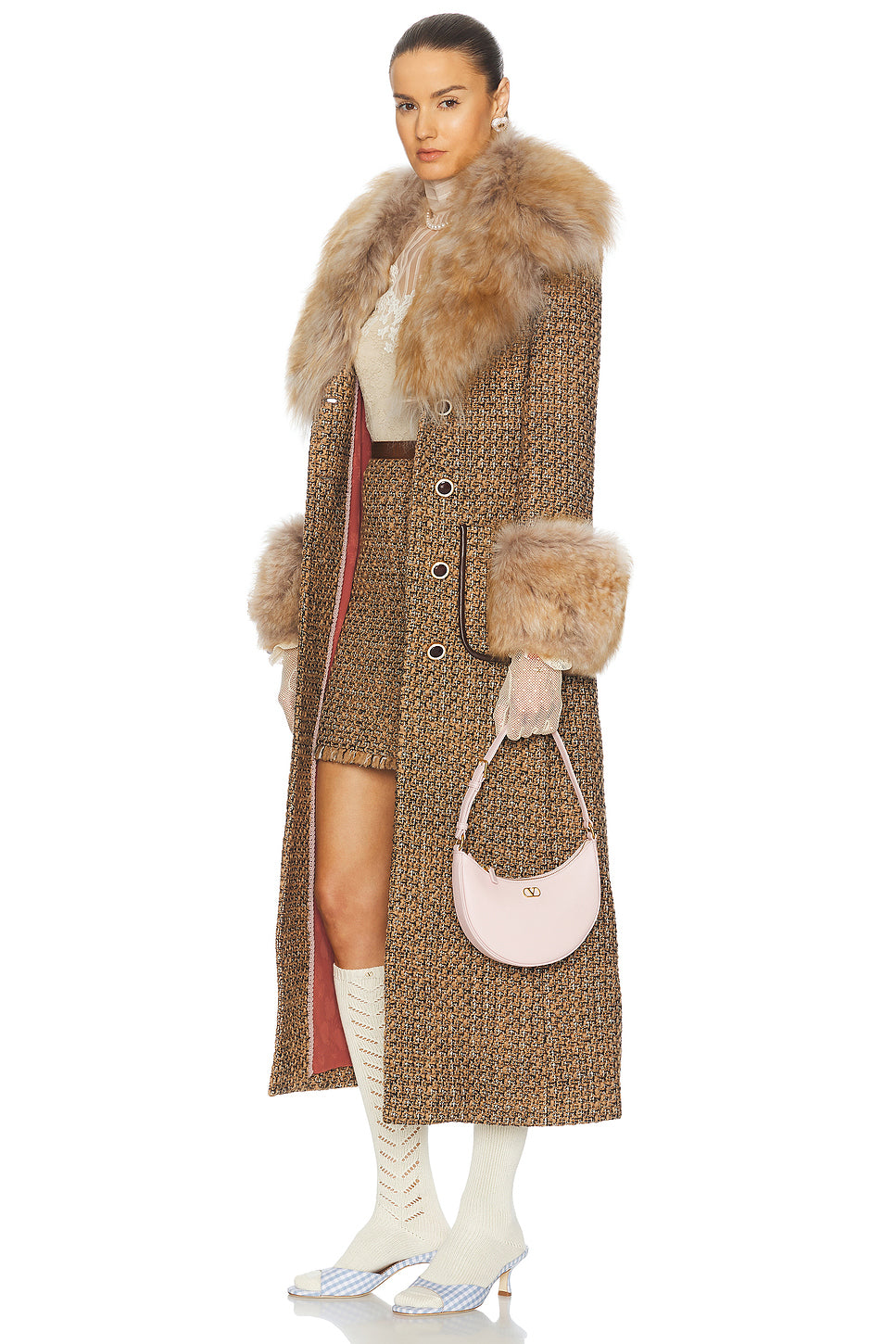 V Logo Signature Mini Hobo Bag