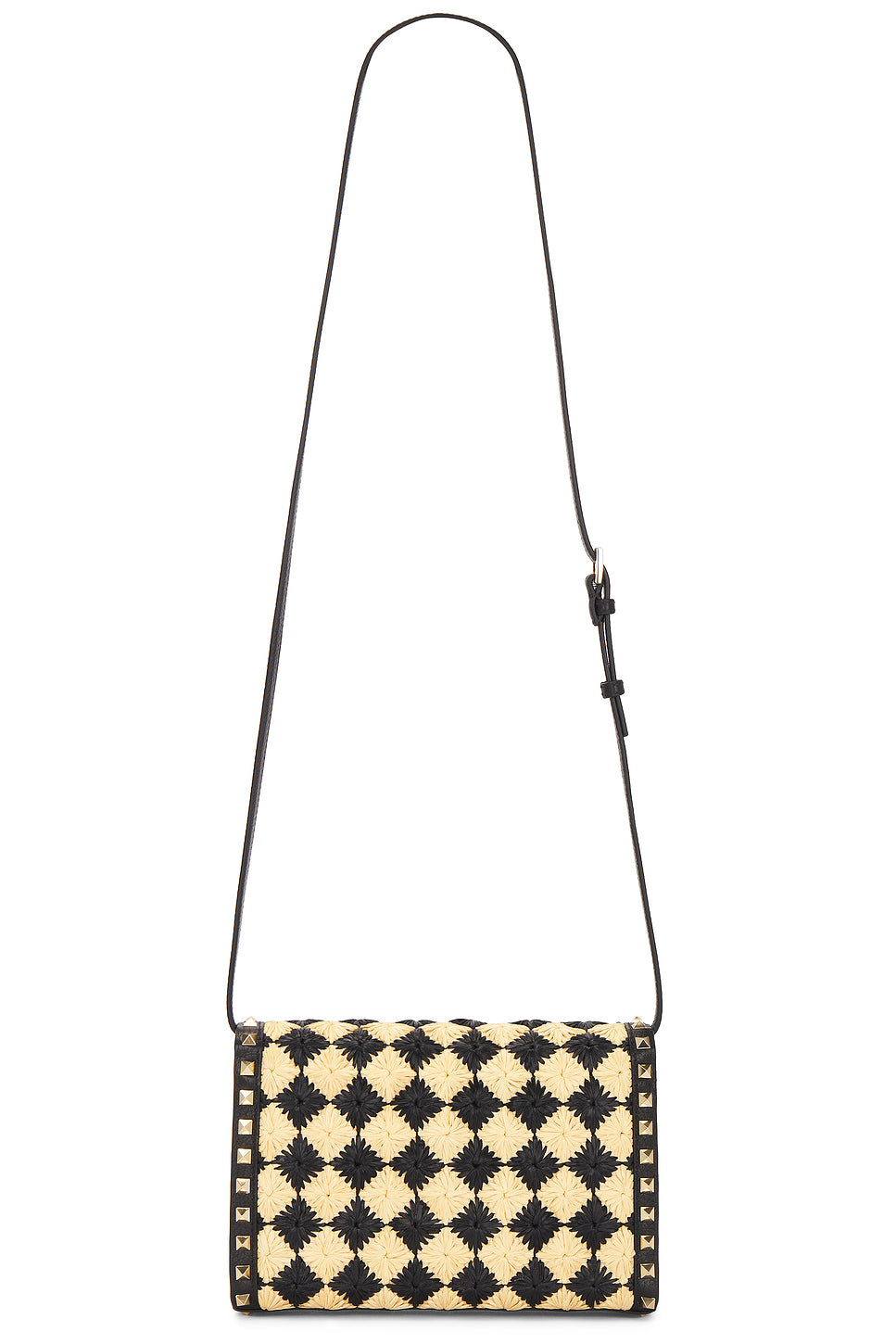 Raffia Small Rockstud Shoulder Bag