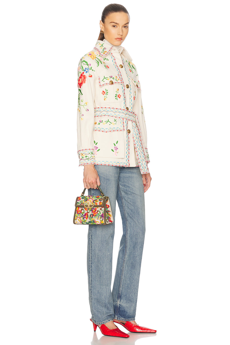 V Sling Mini Top Handle Bag