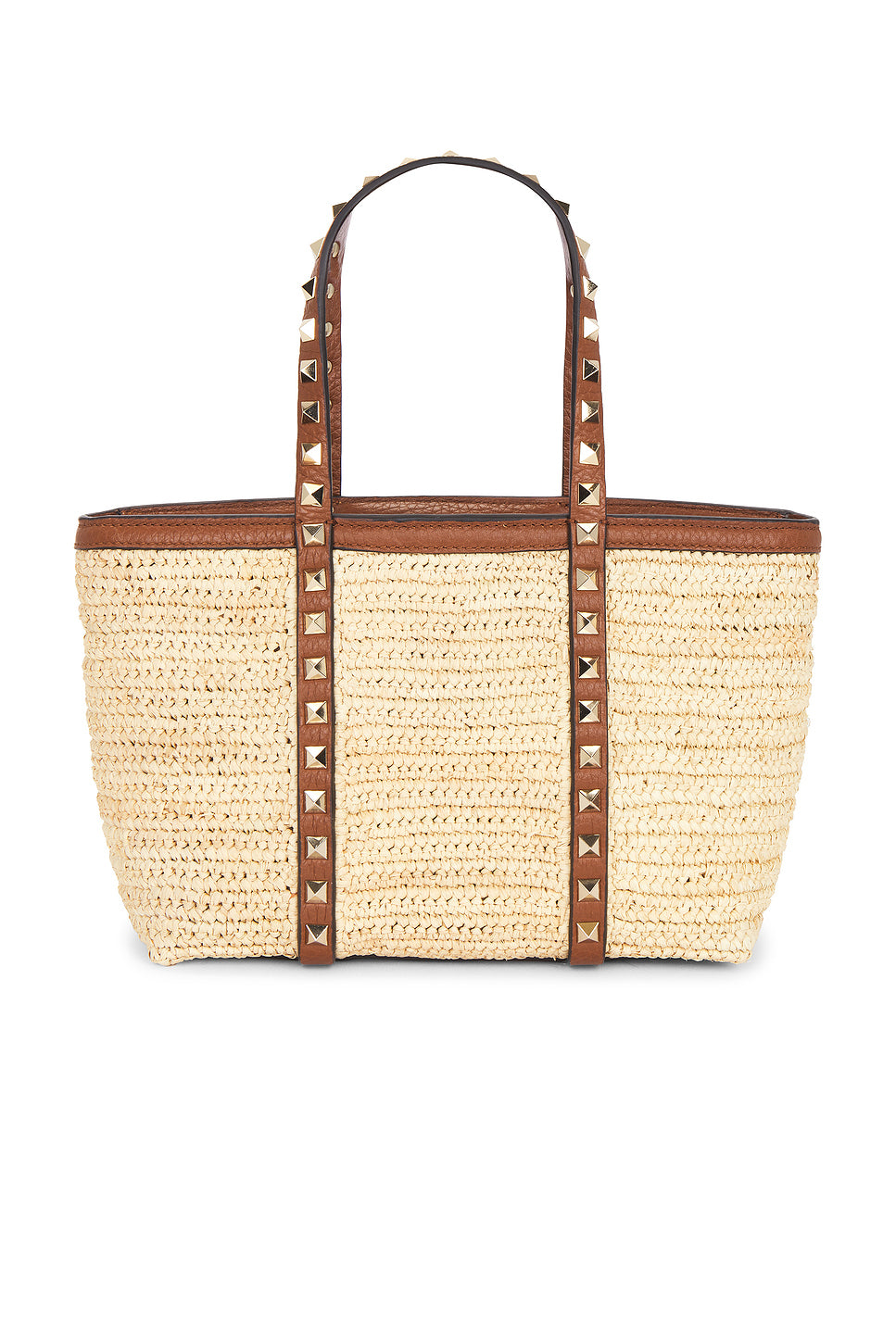 Crochet Raffia Rockstud Mini Tote Bag