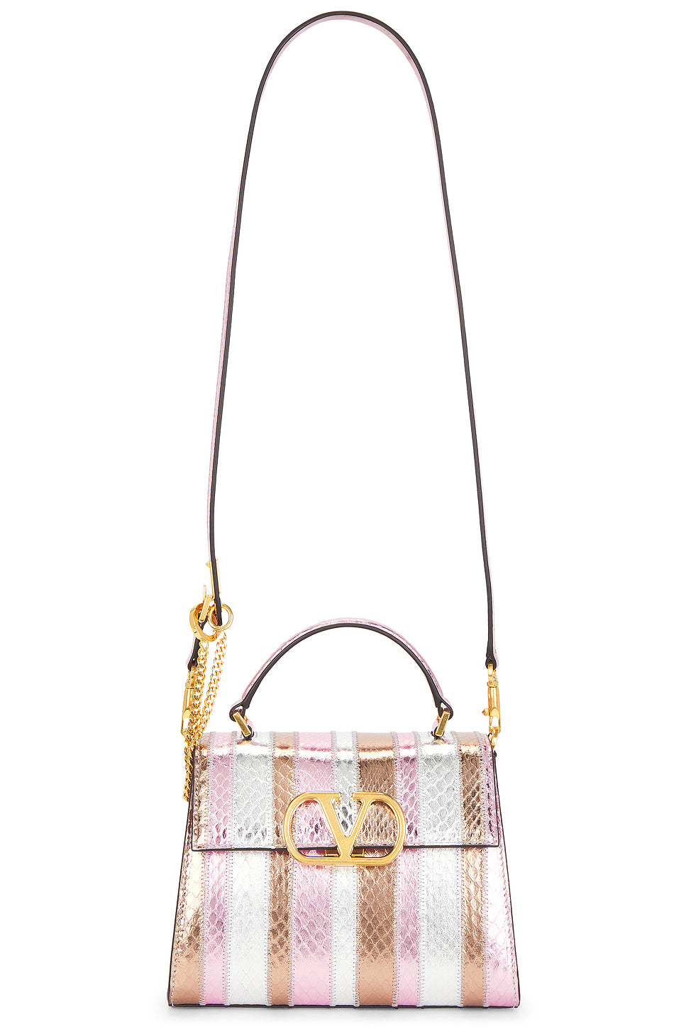 VSLING Elaphe Striped Top Handle Bag