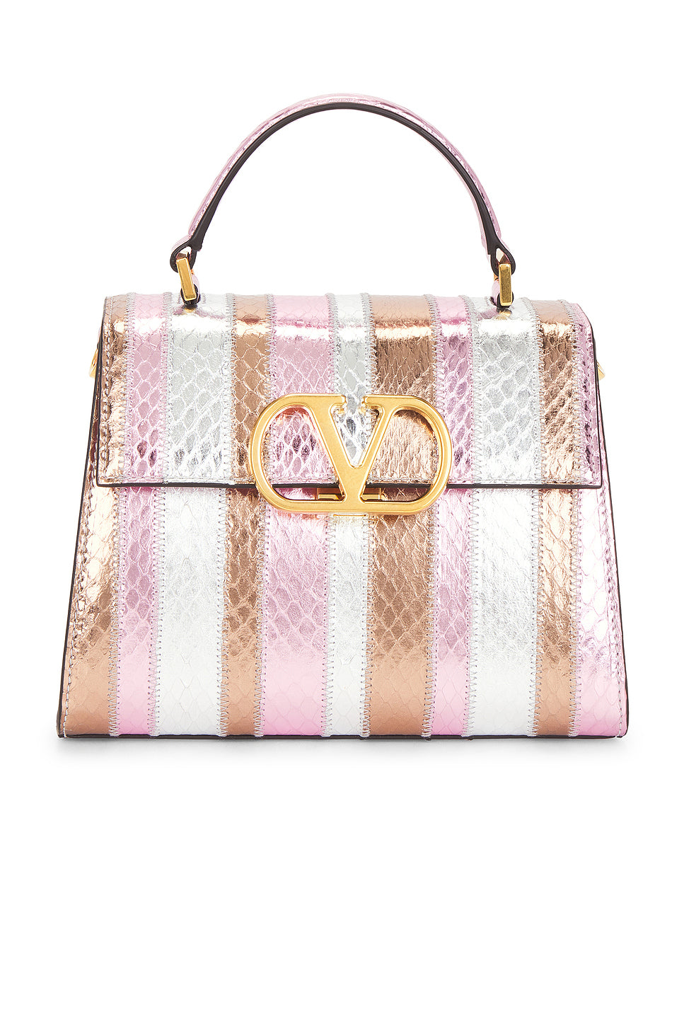 VSLING Elaphe Striped Top Handle Bag