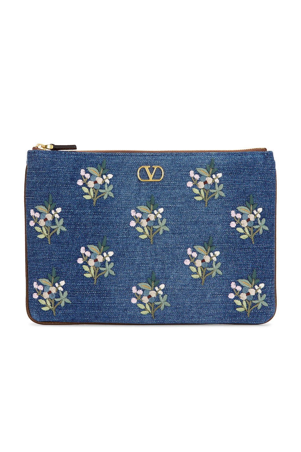 V Logo Signature Medium Flat Pouch