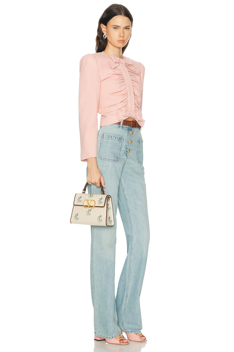V Sling Small Top Handle Bag
