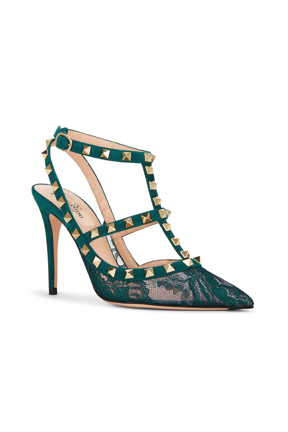 Rockstud Ankle Strap Pump