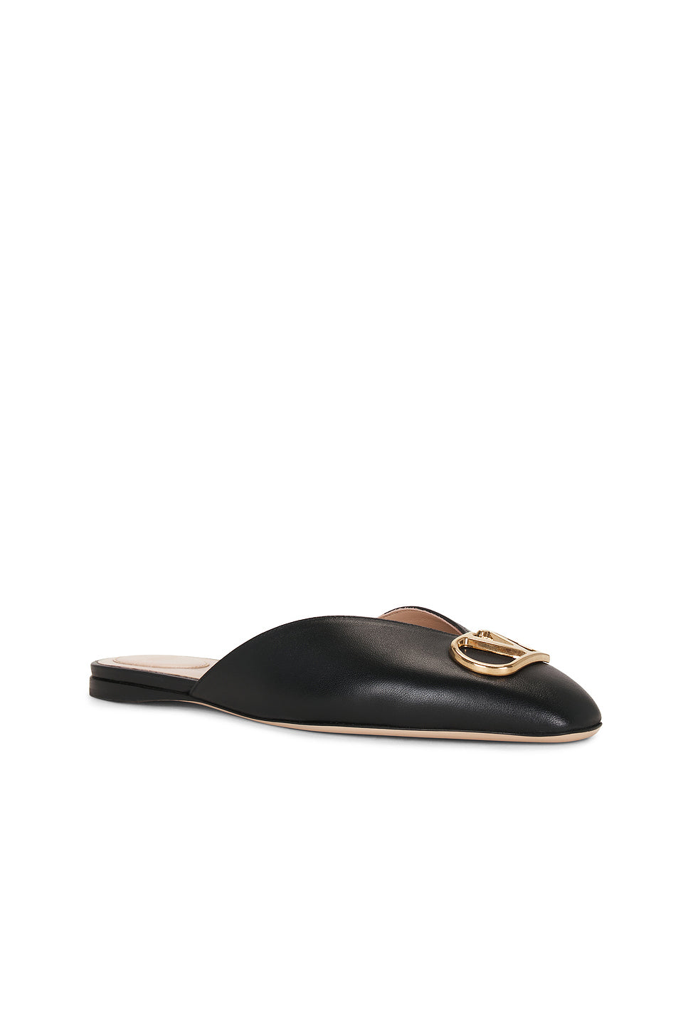 V Logo Signature Nappa Mule Flat