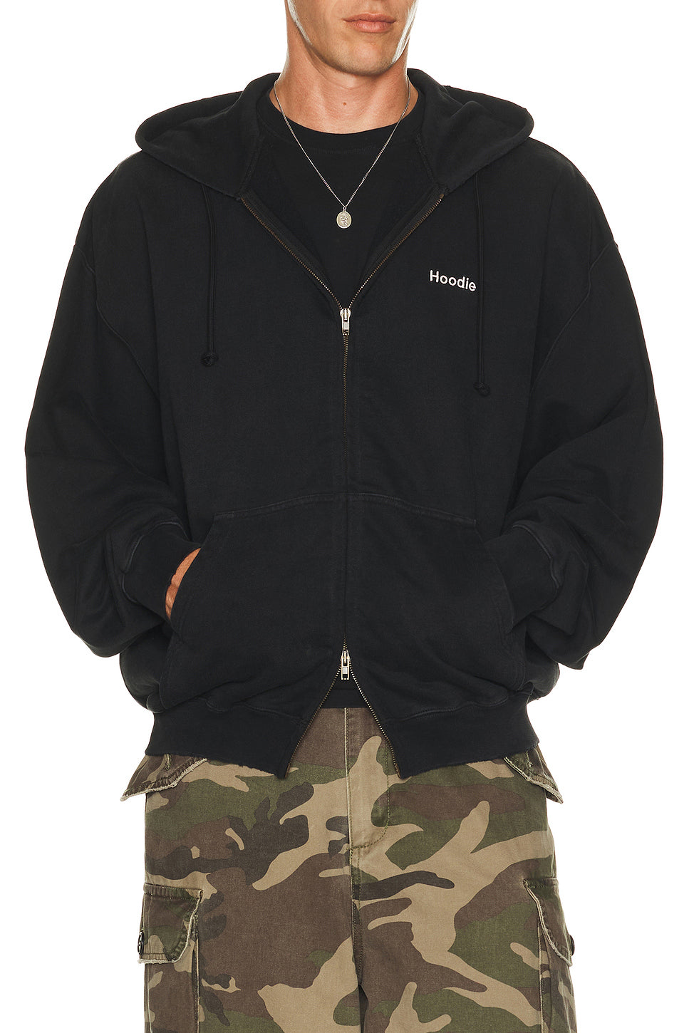 Embroidered Definition Zip-Up Hoodie