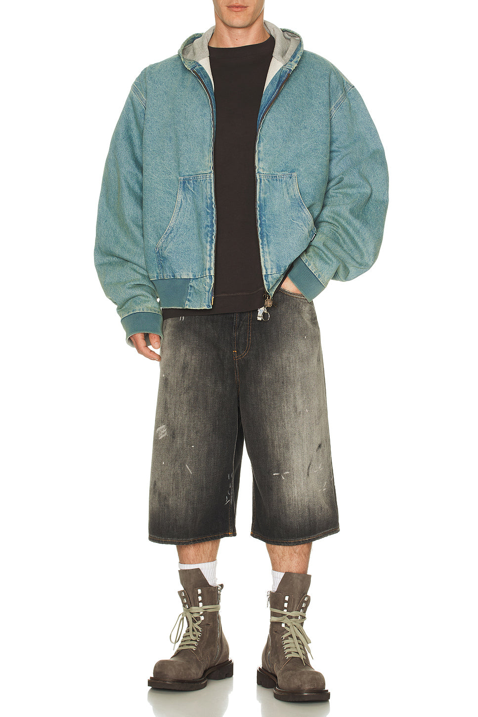 Hooded Workwear Denim Jacket