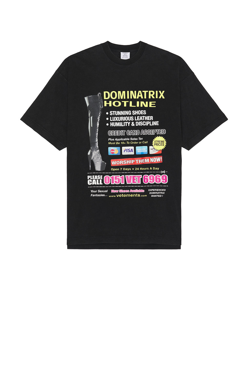 Dominatrix Hotline Oversized T-Shirt