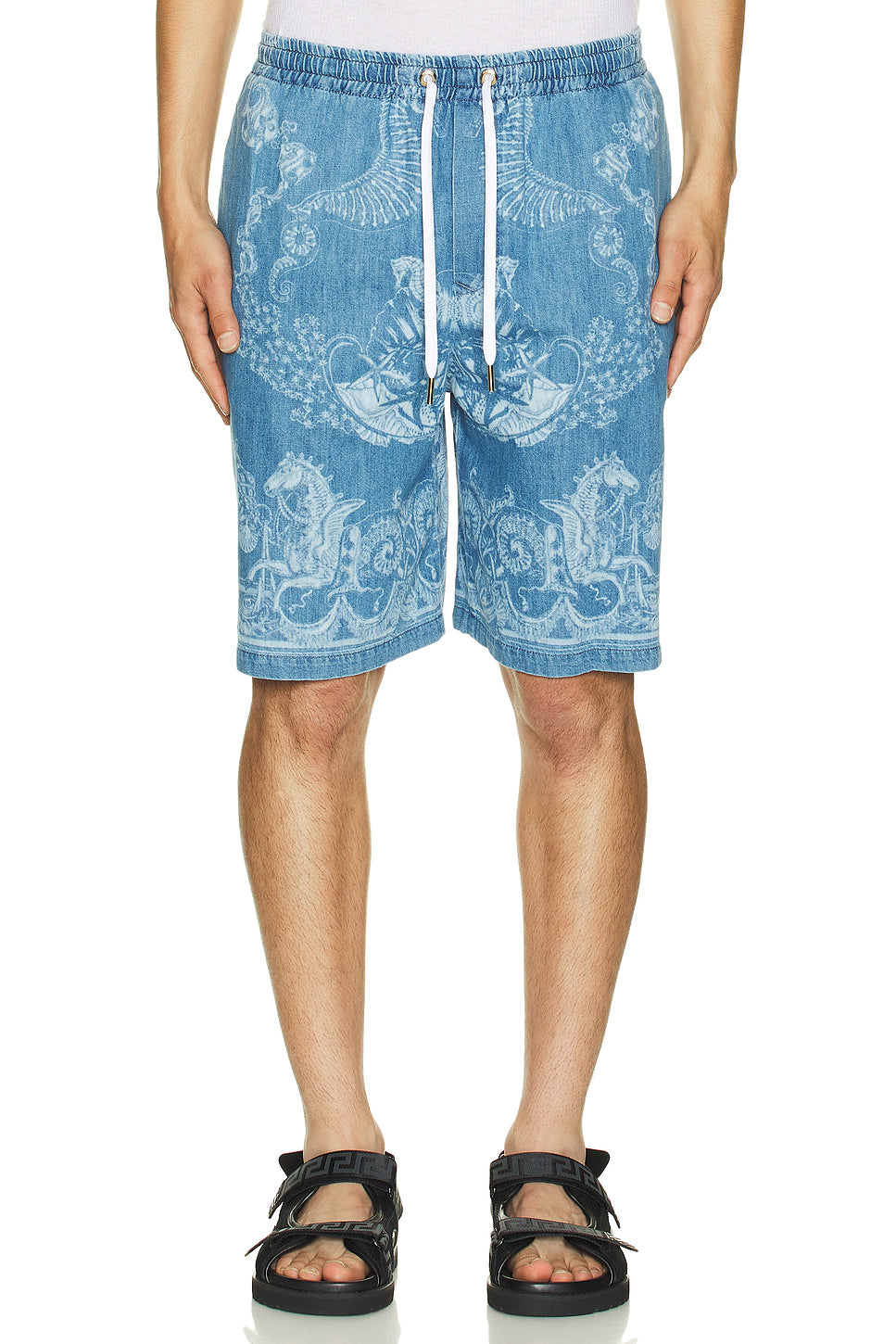 Laser Denim Holiday Print Short