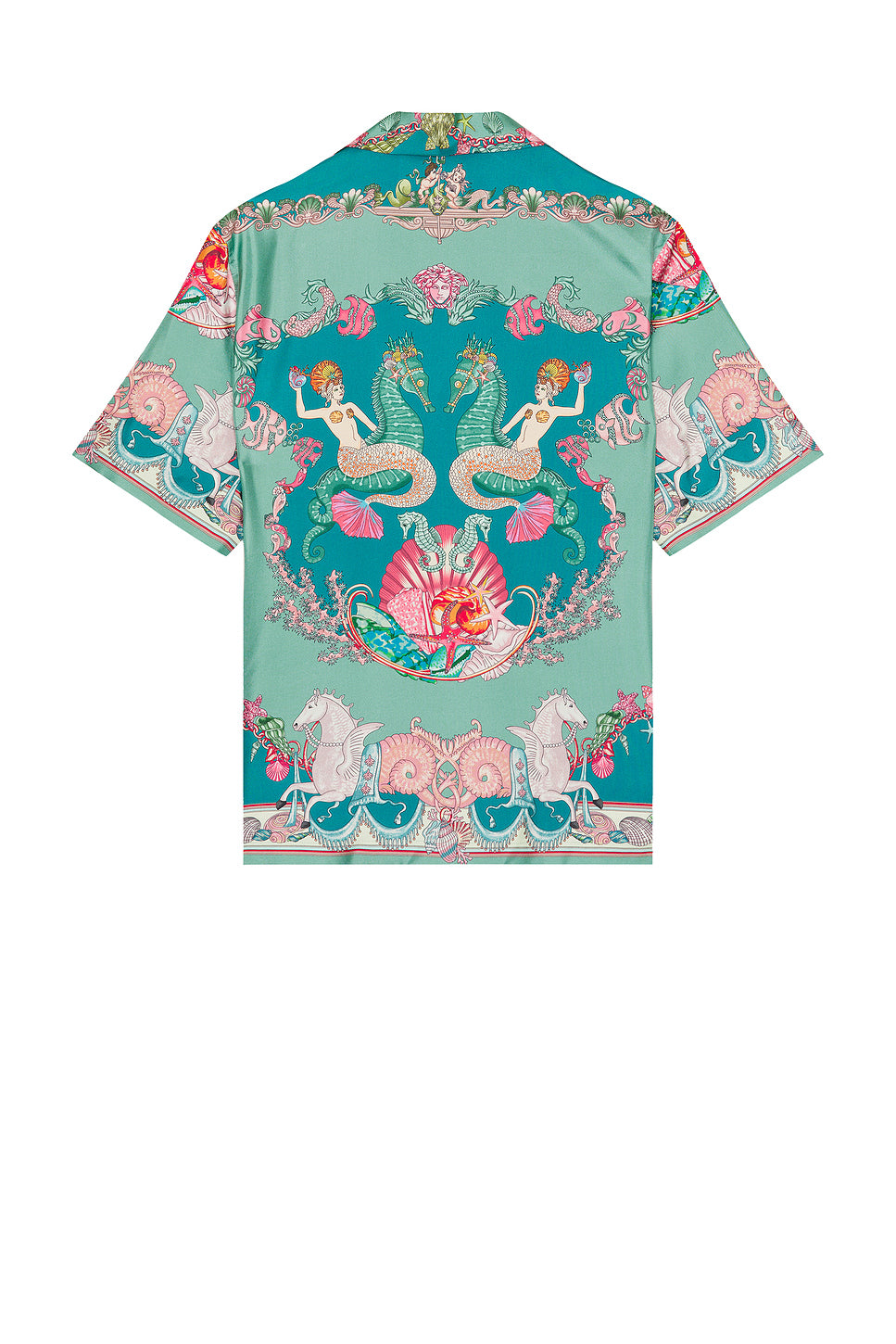 Silk Coral Theatre Print Shirt