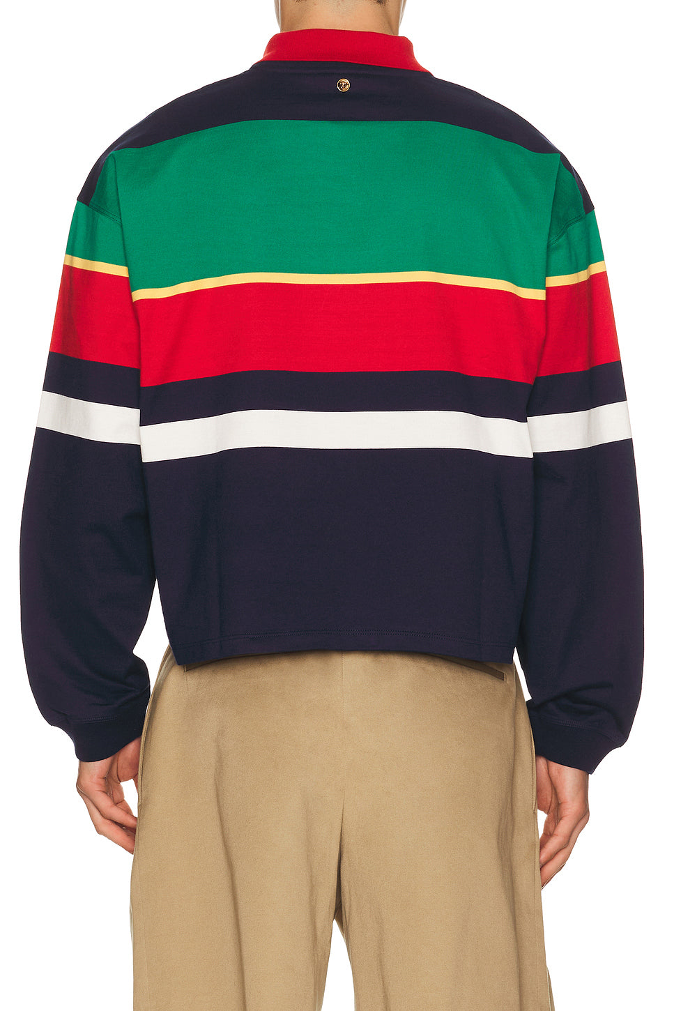Heavy Striped Cotton Jersey Logo Embroidery