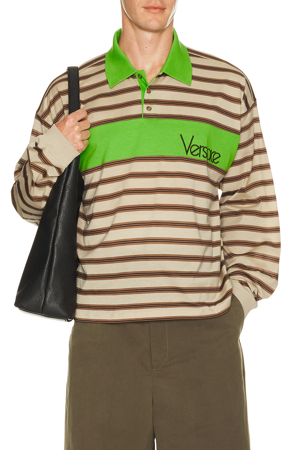 Polo With Intarsia And Vintage Logo Embroidery