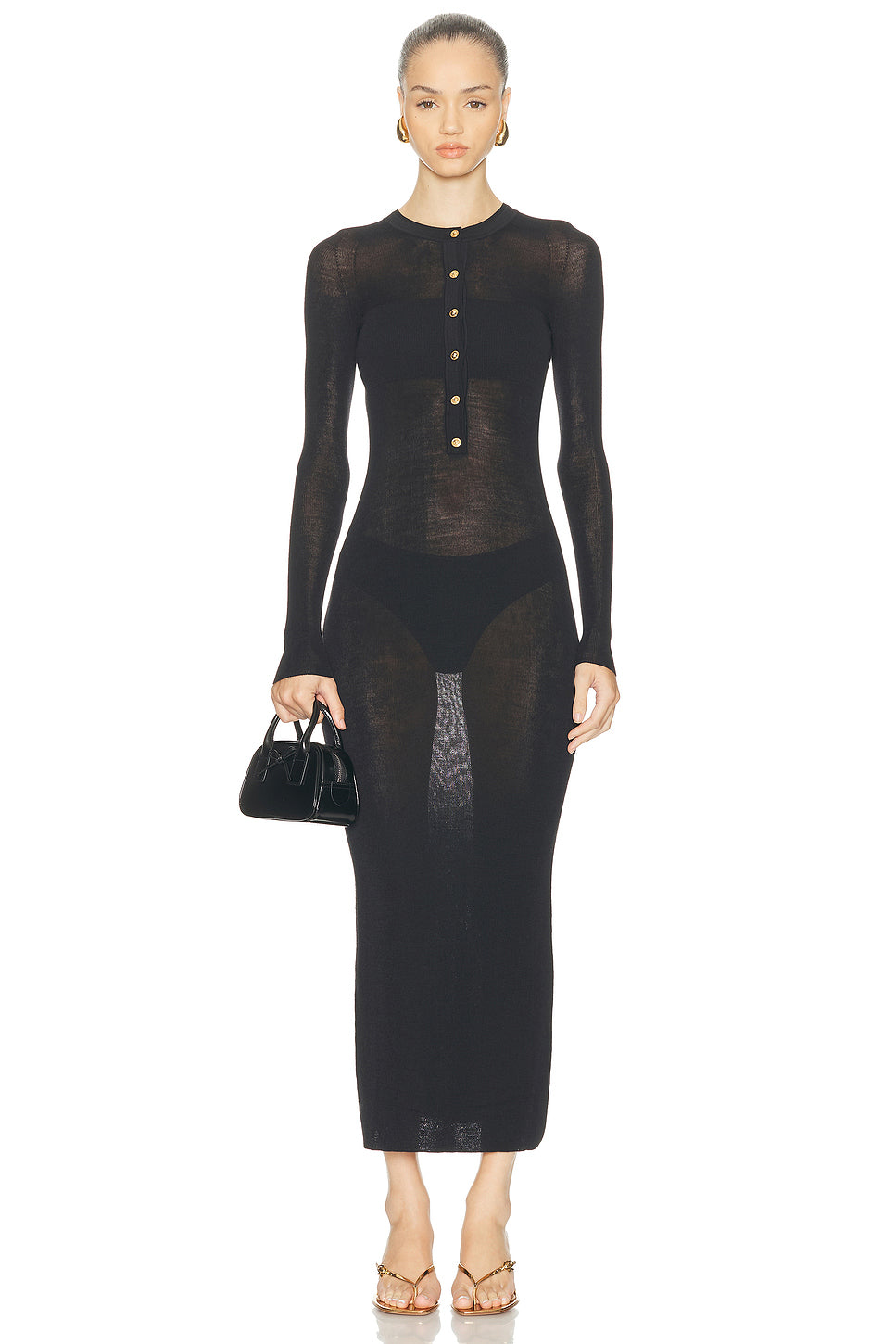 Long Sleeve Sheer Dress