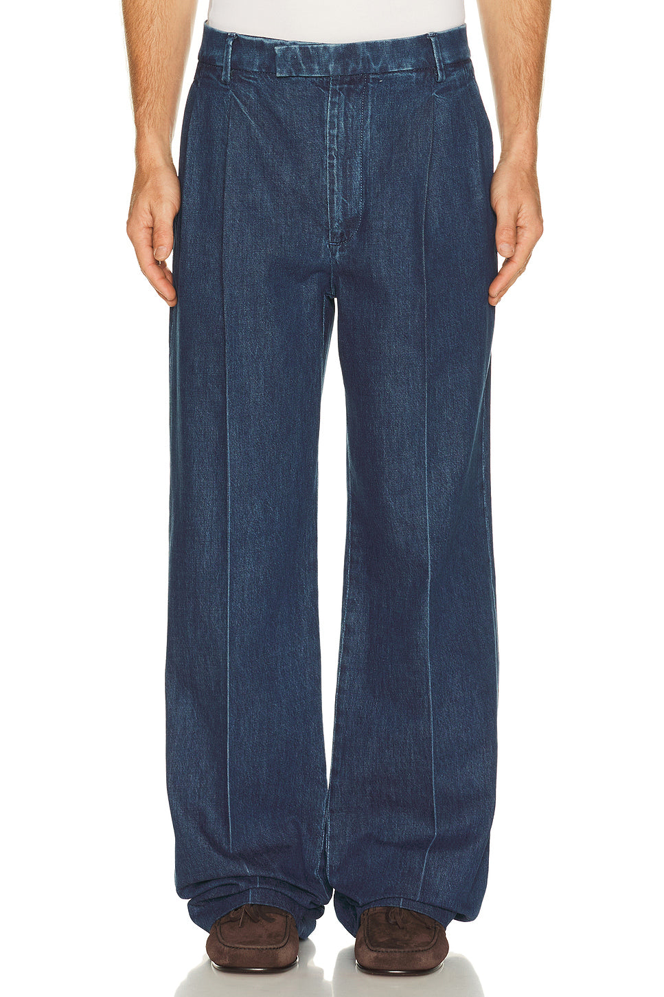 Pleated Denim Jean