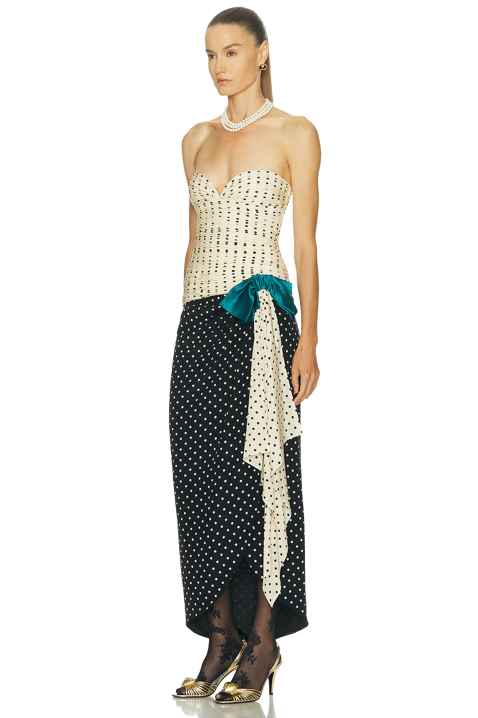 Crepe De Chine Pois Dress