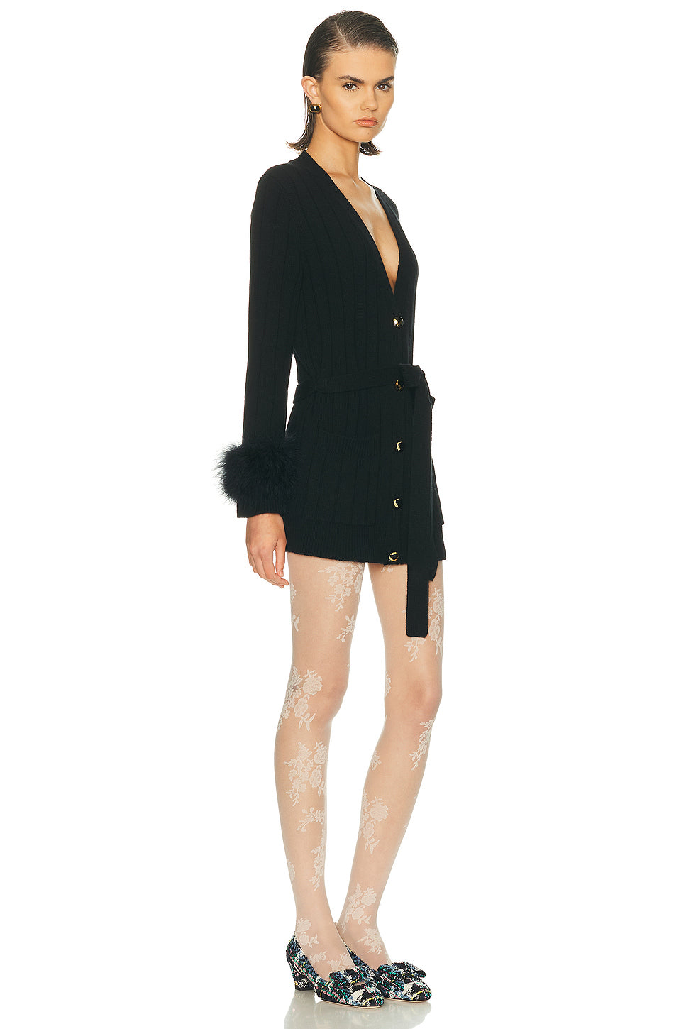 Feather Cuff Cardigan