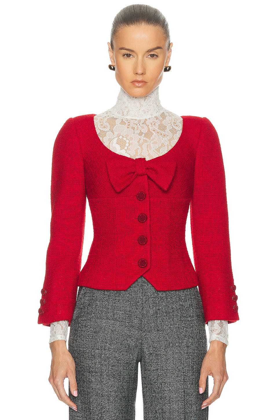 Plain Wool Tweed Jacket