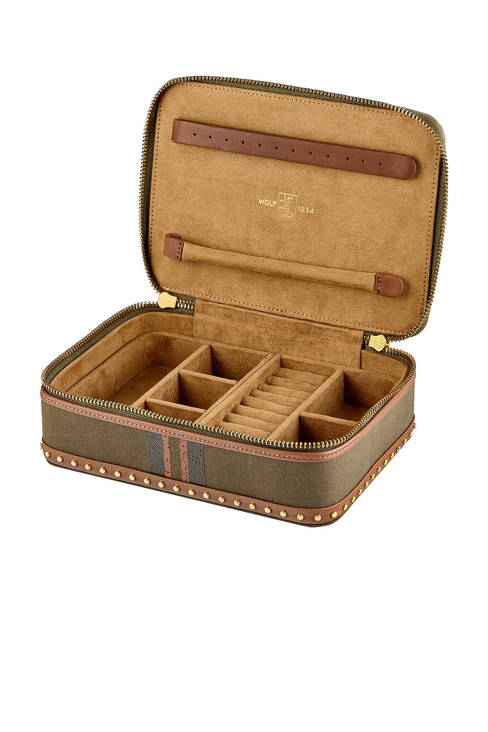 Ida Travel Zip Jewelry Case With Handle