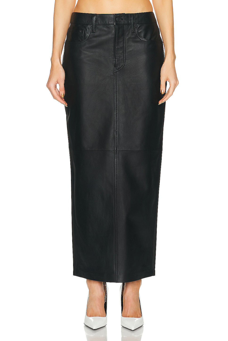 Leather Column Skirt