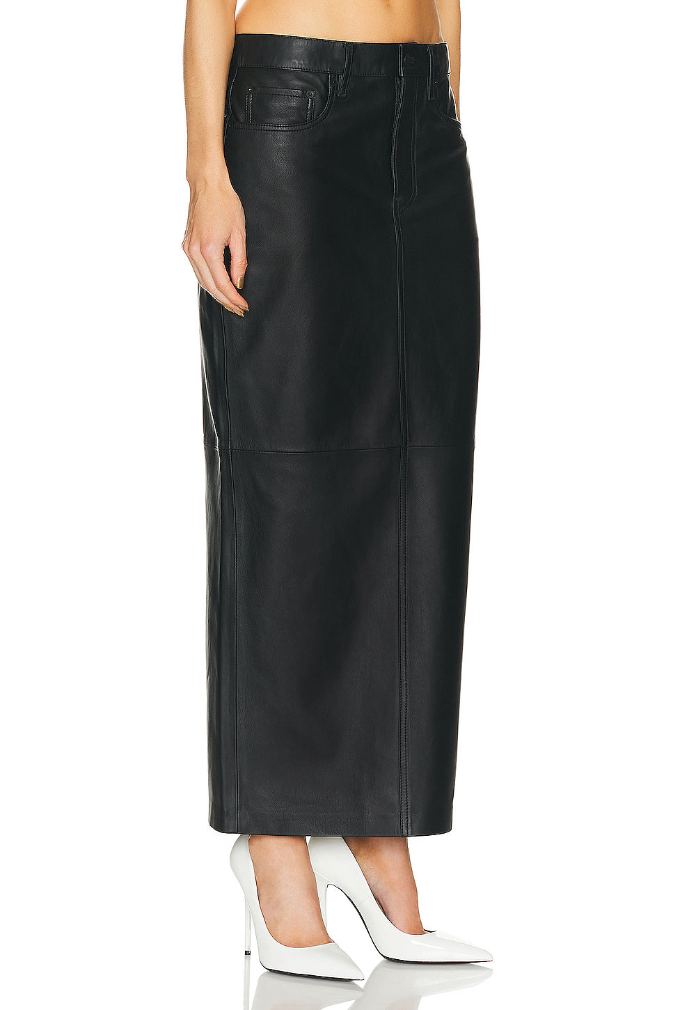 Leather Column Skirt