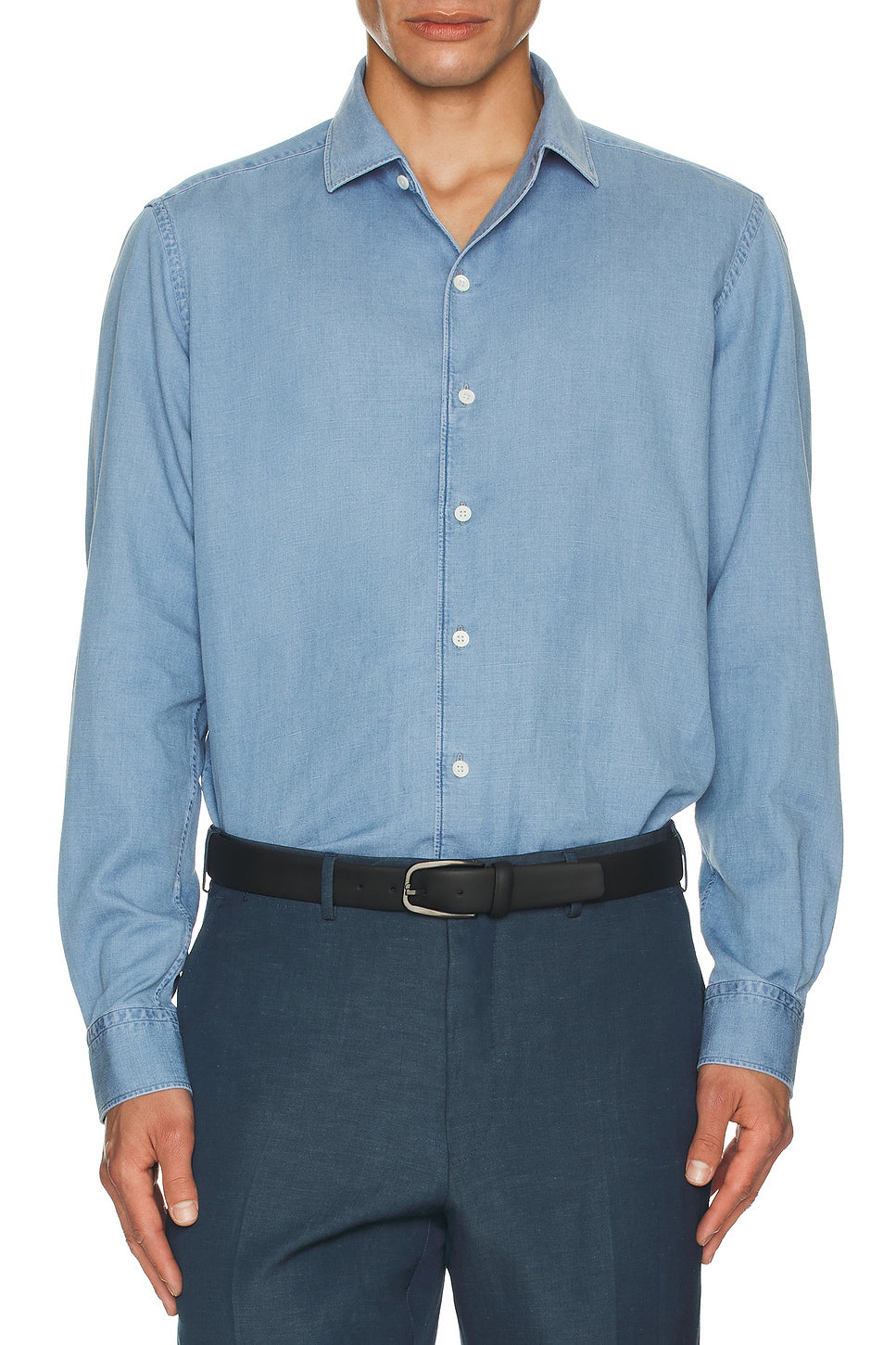Cotton And Linen Denim Shirt