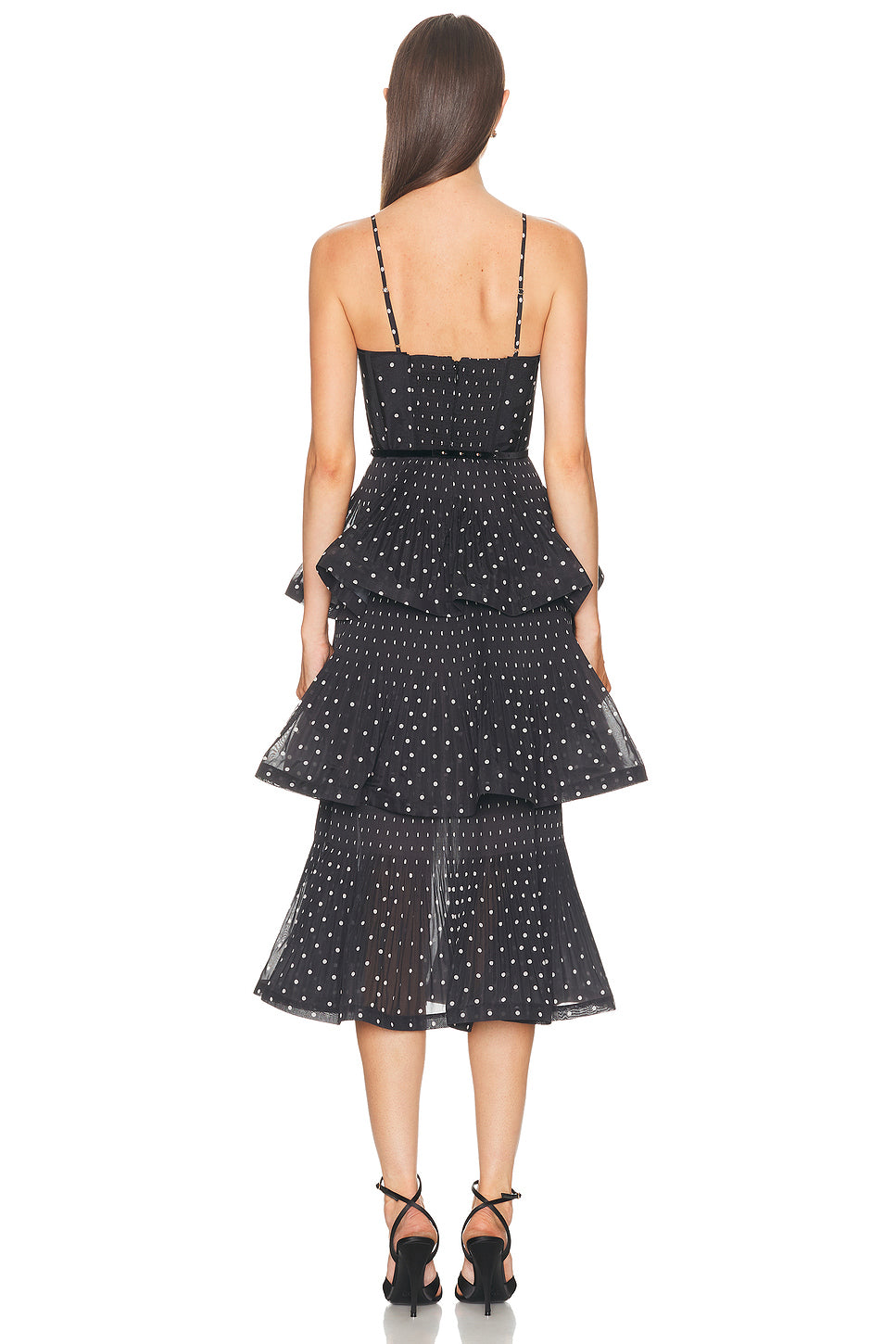 Pleated Tiered Midi Dress