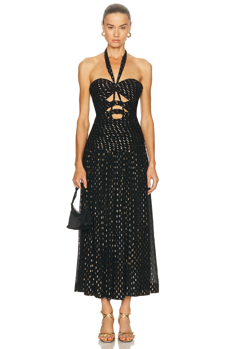 Daylight Metallic Knot Midi Dress