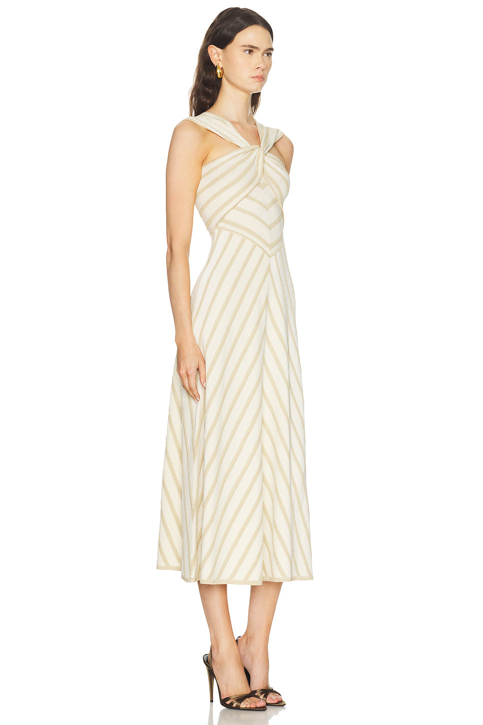 Luna Metallic Halter Dress