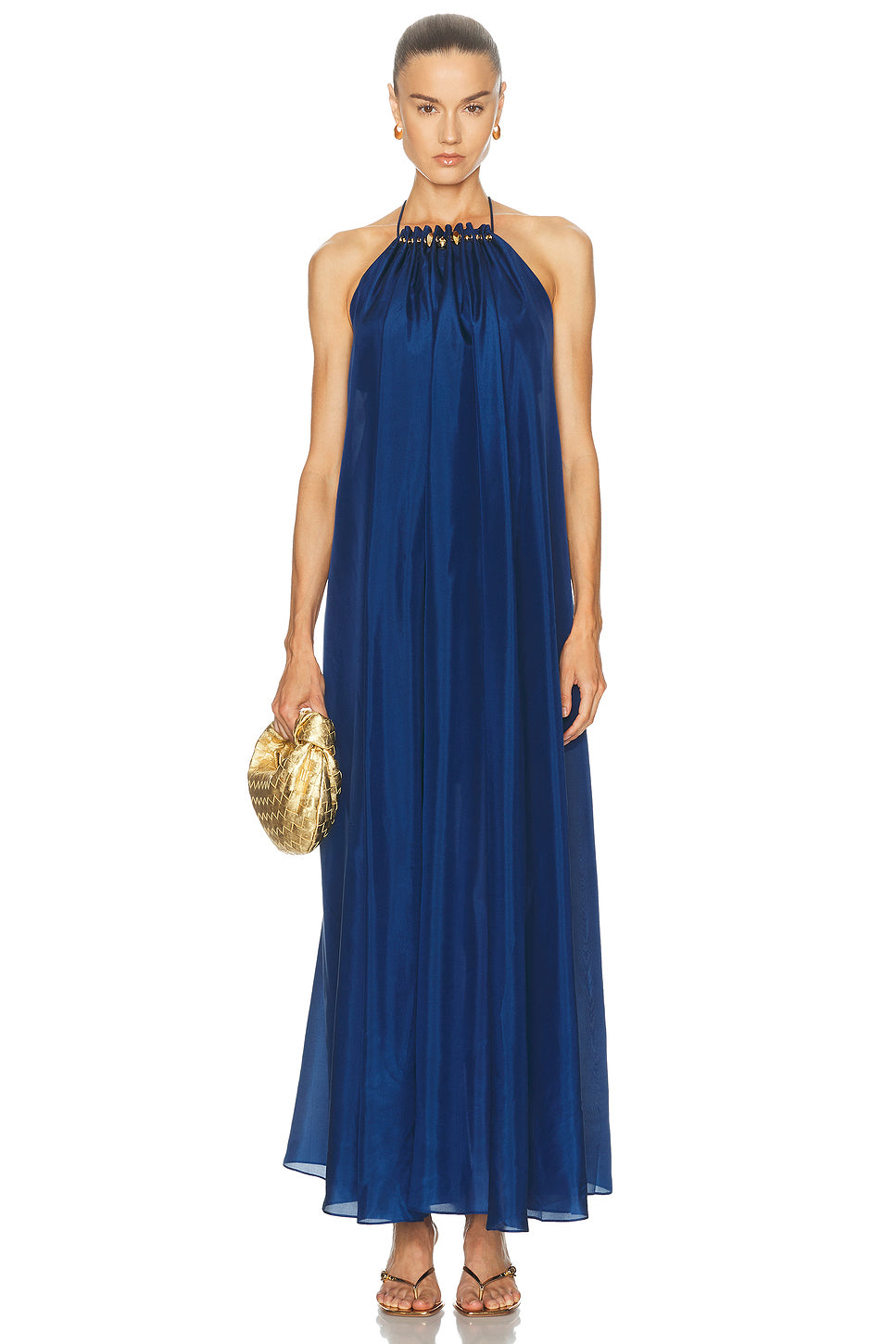 Aster Gathered Bead Maxi Dress