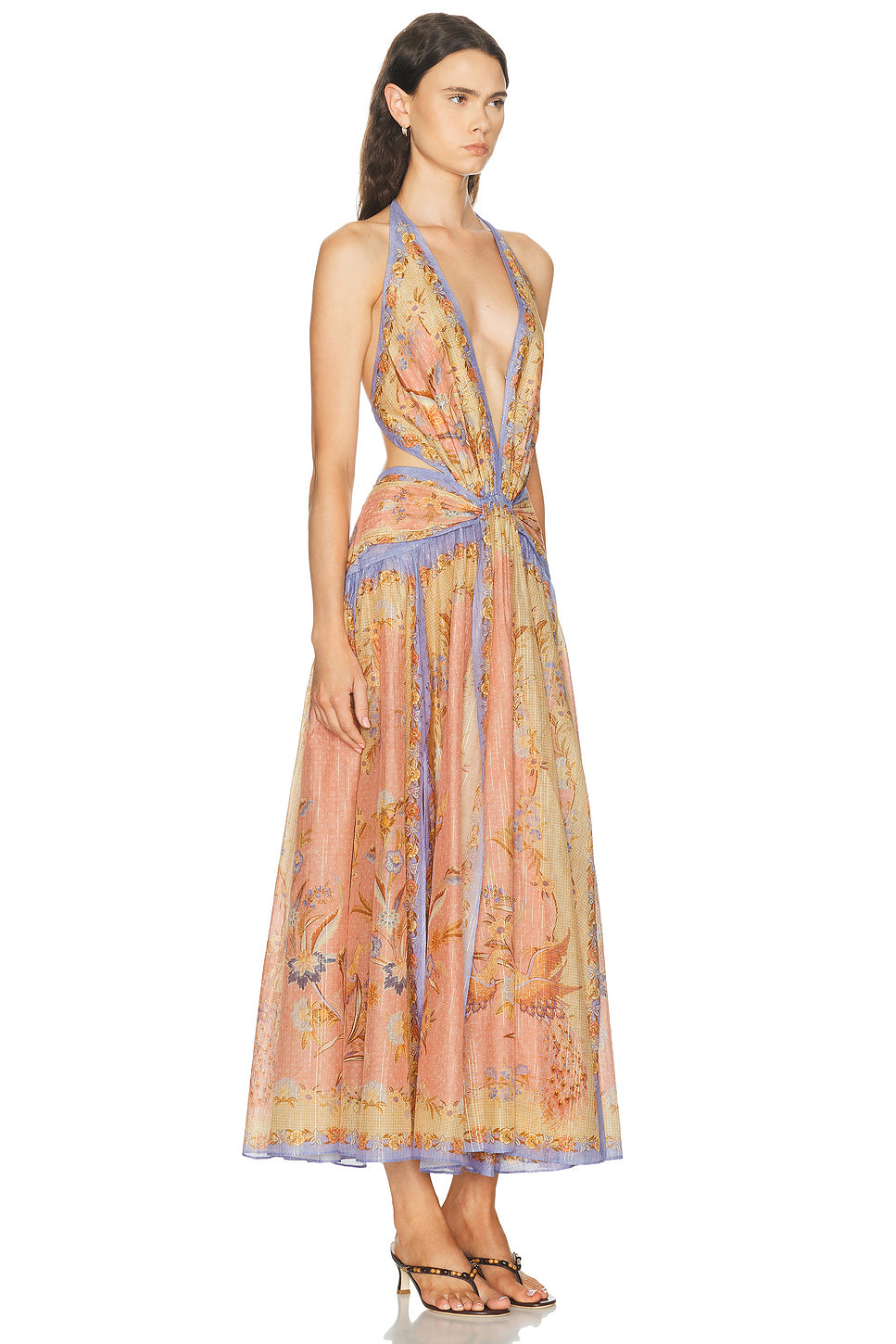 Indra Plunge Halter Maxi Dress