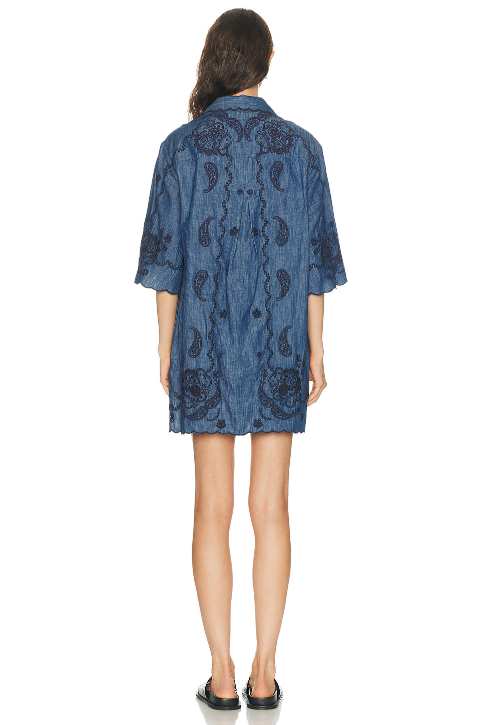 Aster Embroidered Denim Mini Dress