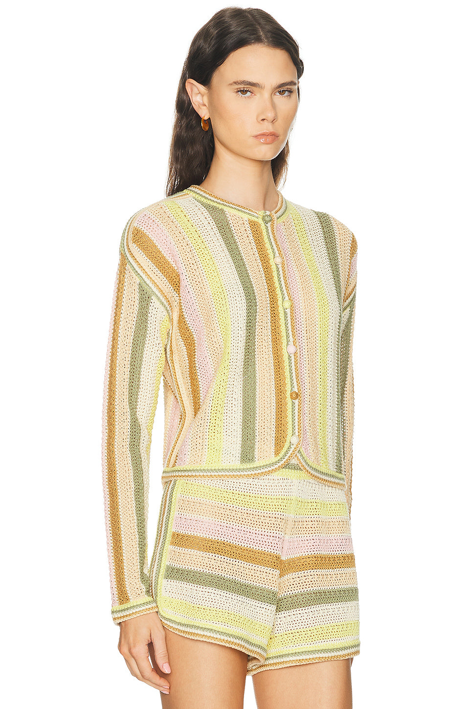 Indra Stripe Crochet Cardigan