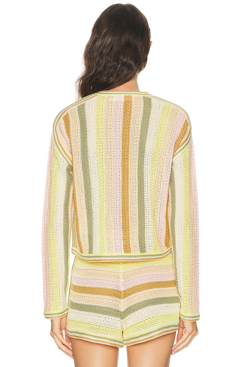 Indra Stripe Crochet Cardigan