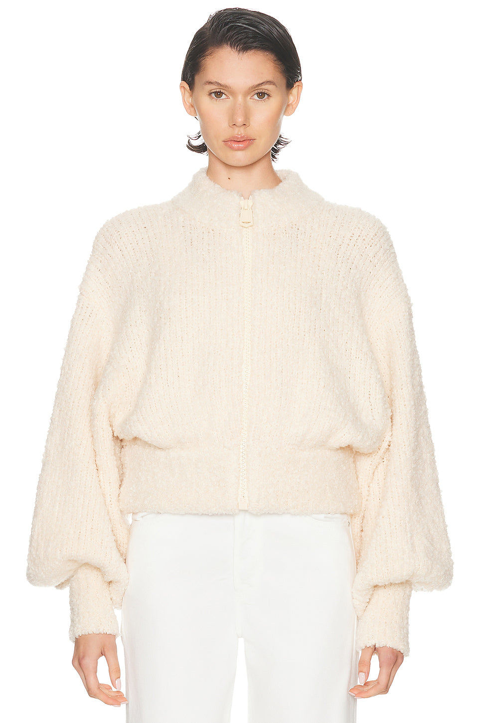Hypnotic Boucle Knit Bomber Jacket