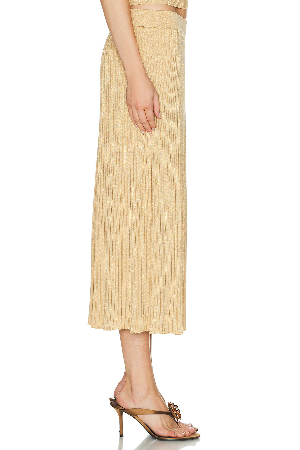 Luna Metallic Midi Skirt