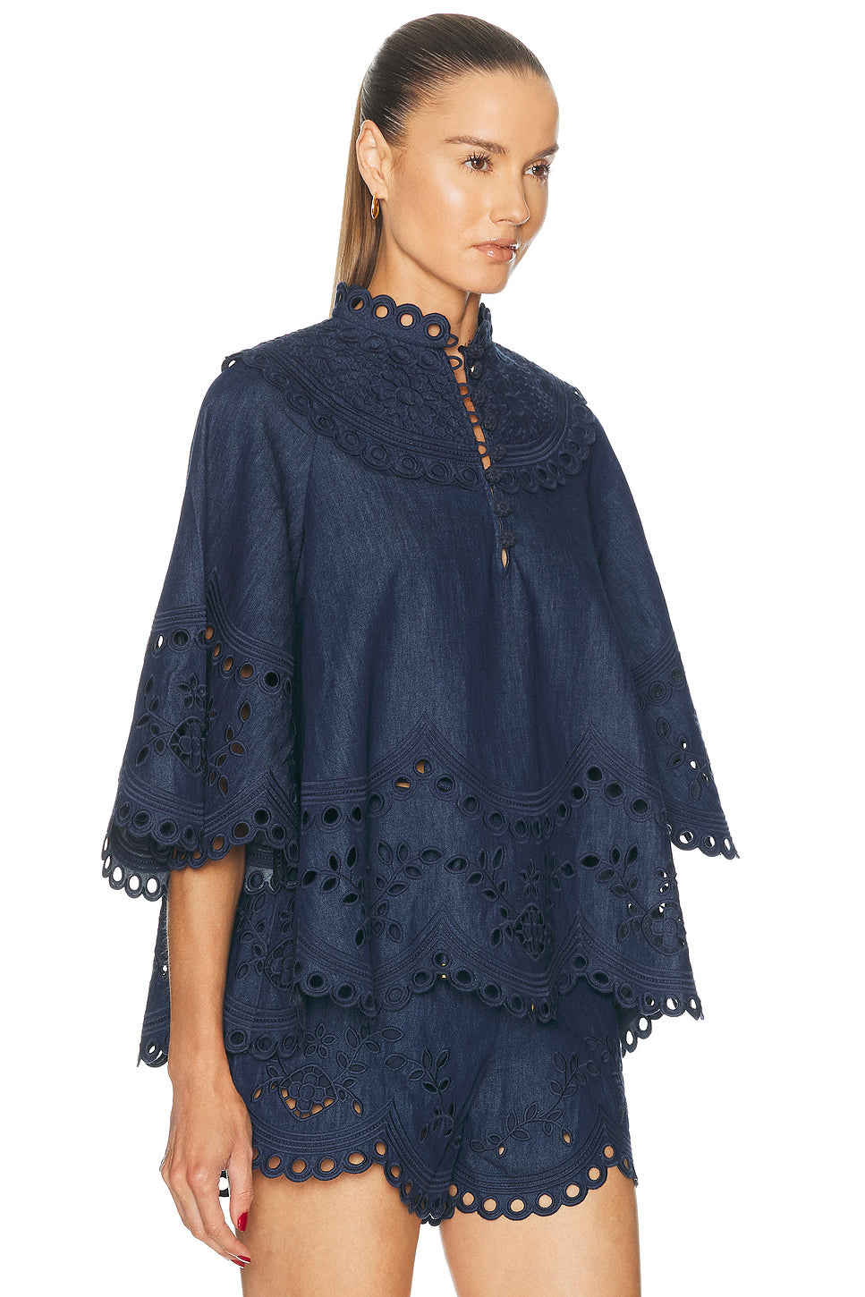 Mahon Broderie Denim Top