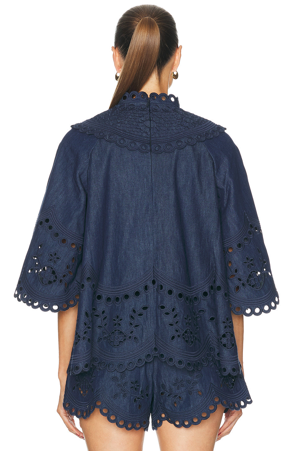 Mahon Broderie Denim Top