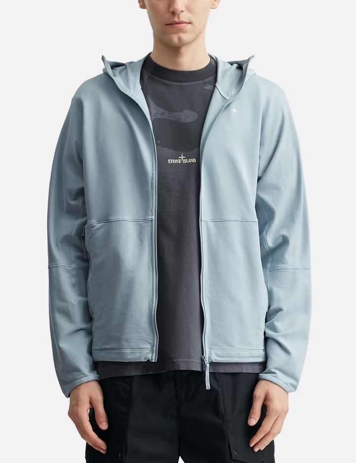 Stretch Cotton Fleece_S.I. Stellina Zip-Up Hooded Sweatshirt