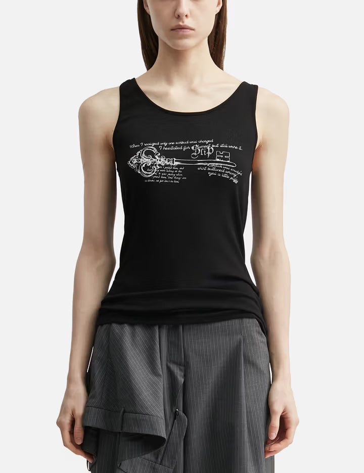 Key Printed Long Sleeveless