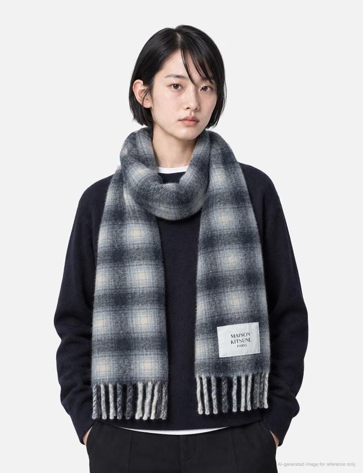 Alpaca Checked Scarf