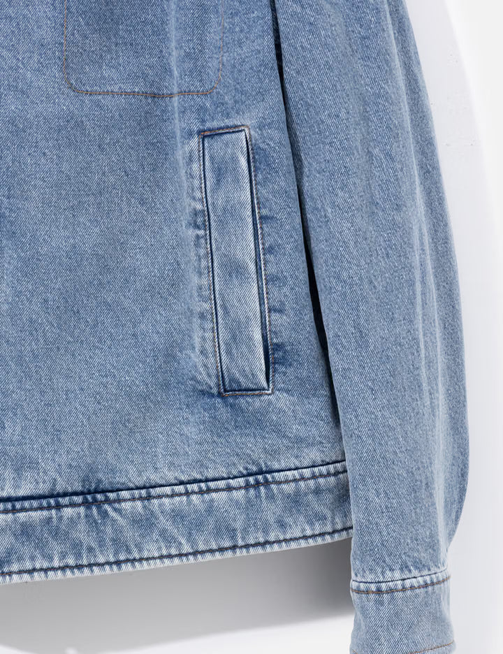 Ami Paris Ami De Coeur Corduroy-Trimmed Denim Jacket