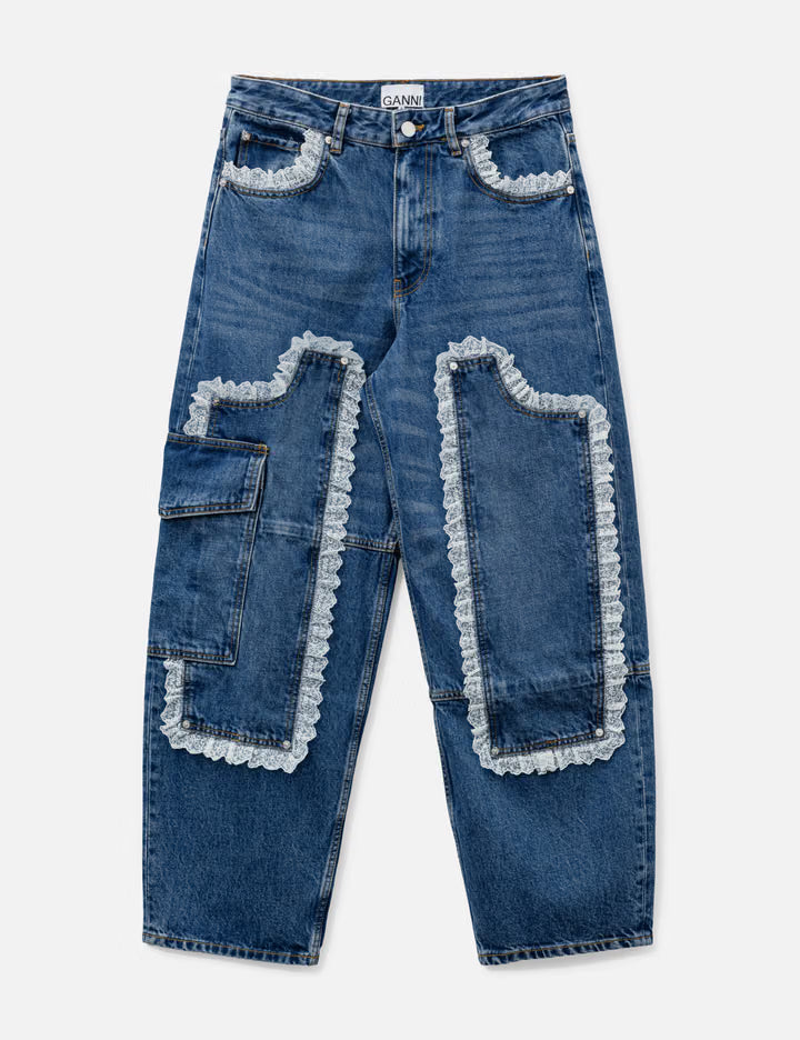 Audri Lace Jeans In Rigid Denim