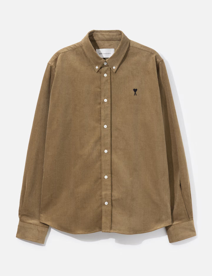 Beige Corduroy Shirt With Ami De Coeur