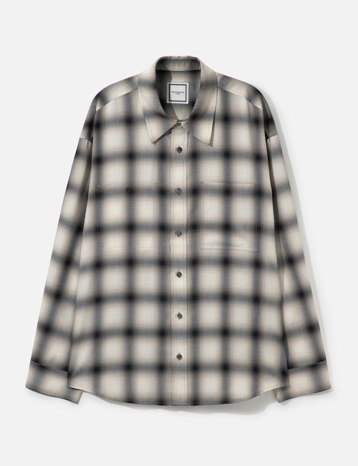 Black Oversized Check Shirt